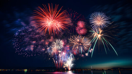 Wall Mural - Fireworks at Night