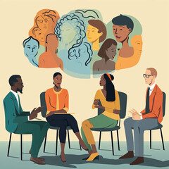 Wall Mural - Elevating Voices: Encouraging Authentic Expression in Workplace Mental Health