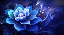 Abstract Blue Flower Background As Wallpaper Illustration