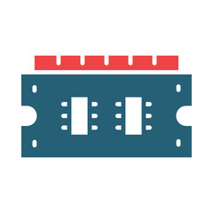 RAM Glyph Two Color Icon Design