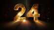 © Left - Number 24 symbolize new year 2024