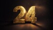 © Left - Number 24 symbolize new year 2024