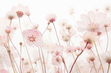 Wall Mural - flowers with the stems showing in the background