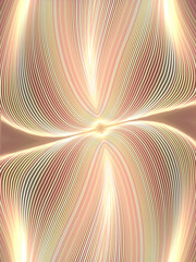 Fototapete - Close-up of a wave pattern of bright multicolored curved lines. 3d rendering digital illustration