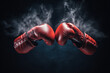 © Photocreo Bednarek - Two boxing gloves in a punch collision with smoke