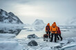 Scientists and explorers during an Arctic expedition
