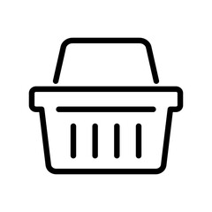 Canvas Print - Shopping basket line icon - vector illustration