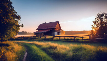 nature village house , the concept of rest in silence, rural life