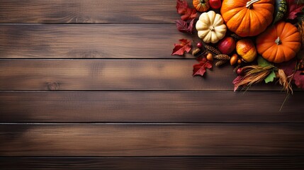 wooden background with beautiful pumpkin