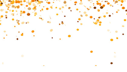 flying gold yellow colorful confetti isolated on transparent background cutout