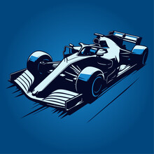 Formula 1 racing motorsport fast car illustration vector speed shadows in perspective