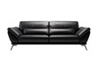 © Ivan Guia - Black modern 2 seater sofa black leather on a cutout PNG transparent background