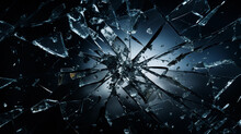 Explosion Of Glass Splinters On Dark Background