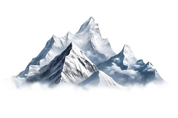 Wall Mural - snow mountain isolated on white background. Generated by