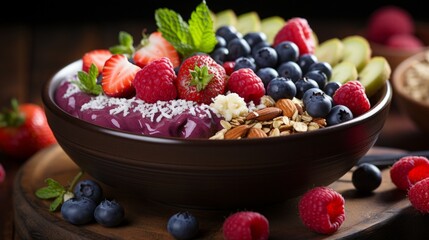 Wall Mural - muesli with berries