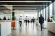 © liliyabatyrova - Blurry modern office interior with businessmen.
