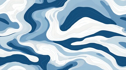 Wall Mural - Abstract Blue Wave Pattern: Seamless Tileable Texture for Design, Fashion, and Technology