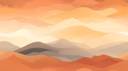 Wall Mural - Abstract Sunset Mountain Range: Seamless Tileable Texture Nature Illustration