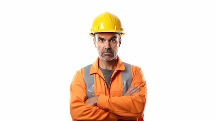 Wall Mural - Generative AI image of Construction worker looking to camera