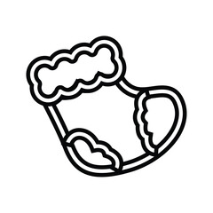 Sticker - Outline of a christmas socks icon Vector