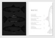 Fish restaurant menu template with hand-drawn fish. Sample design in vintage engraving style. Brand style vector illustration. Vector menu brochure template for cafe, coffee house, restaurant, bar. 