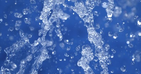 Wall Mural - slow motion macro of floating micro particles molecules in liquid are analyzed with microscope by ch