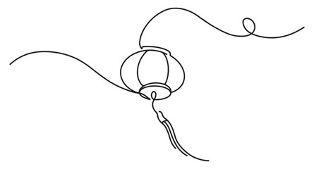 Wall Mural - line art of chinese lantern
