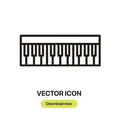 Leinwandbilder - Keyboard icon vector. Linear-style sign for mobile concept and web design. Keyboard symbol illustration. Pixel vector graphics - Vector.	
