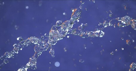 Wall Mural - slow motion macro of floating micro particles molecules in liquid are analyzed with microscope by ch