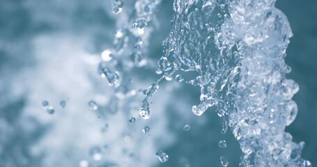 Wall Mural - slow motion macro of floating micro particles molecules in liquid are analyzed with microscope by ch