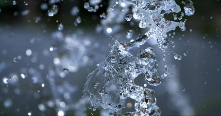 Wall Mural - slow motion macro of floating micro particles molecules in liquid are analyzed with microscope by ch