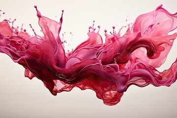Poster - Abstract red  grape  splashes on white background