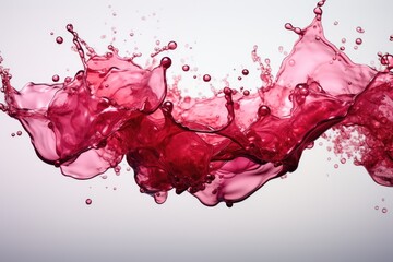 Poster - Abstract red burgundy wine drops  on white background