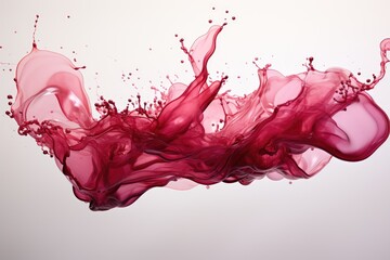 Poster - Abstract red  wine splash on white background