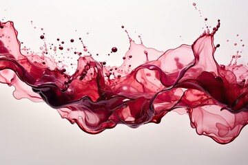 Poster - red burgundy  wine splashes on white background