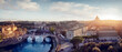 Panorama of Rome and Vatican city at sunset, Italy