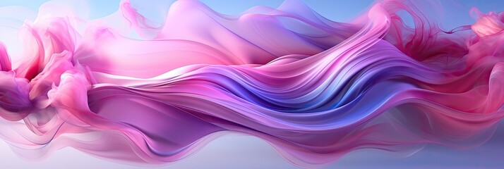 Poster -  energetic pink and blue waves, capturing their dynamic movement and vivid colors
