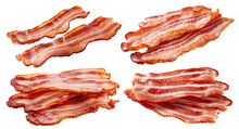 Set Of Delicious Cooked Bacon Slices, Cut Out