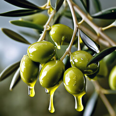 Poster - olive tree and olives