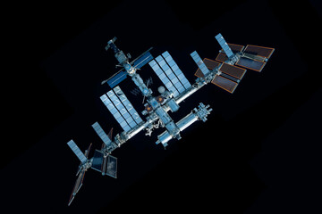 Canvas Print - iss above the surface of planet earth. elements of this image furnished by nasa