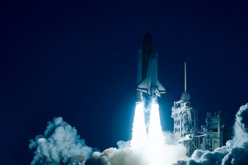 Canvas Print - the launch of a spaceship into space. elements of this image furnished by nasa