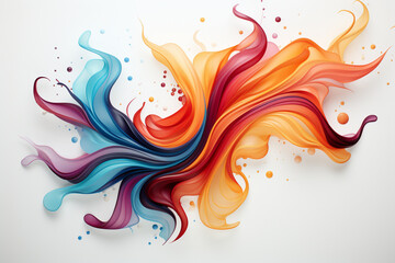 Wall Mural - A vibrant and artistic vector illustration featuring dynamic color splashes on a white background. Ai generated