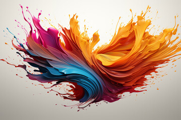 Wall Mural - A vibrant and artistic vector illustration featuring dynamic color splashes on a white background. Ai generated