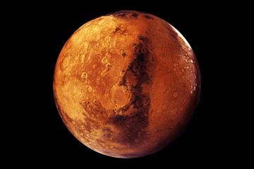 Wall Mural - planet mars on a dark background. elements of this image furnished by nasa