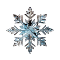 Wall Mural - Crystal snowflake Christmas tree decoration isolated on white transparent background, png