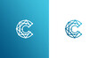 initial c technology logo design vector collection
