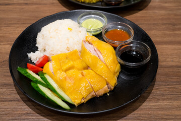 Canvas Print - Hainanese chicken rice on the plate