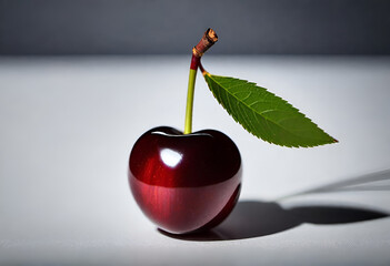 fresh cherry on minimal background