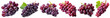 Bunch of ripe red grapes isolated on transparent background. View from above