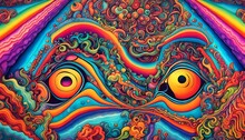 Imagen Colorida De Un Camaleon Psicodelico Gigante